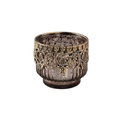 PTMD Waxinelichthouder Decoritz Brons 8cm