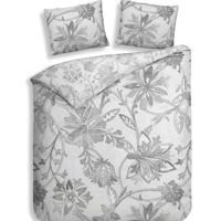 Dekbedovertrek Neva Katoen Satijn Grijs Bloemen 240x200 Cm Anti Allergie Heckett Lane - Dekbed-Discounter.nl