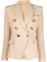 Balmain blazer croisé à motif monogrammé en jacquard - Tons neutres