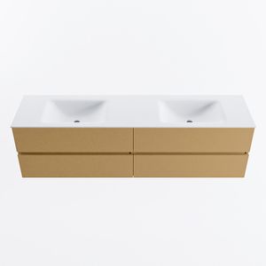 MONDIAZ VICA 180cm badmeubel onderkast Oro 4 lades. Wastafel CLOUD dubbel 2 kraangaten, kleur Talc.