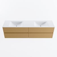 MONDIAZ VICA 180cm badmeubel onderkast Oro 4 lades. Wastafel CLOUD dubbel 2 kraangaten, kleur Talc.