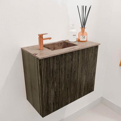 Toiletmeubel Mondiaz Joya Dlux | 50 cm | Meubelkleur Shadow | Faye wastafel Arena Wasbak Links | 1 kraangat