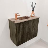 Toiletmeubel Mondiaz Joya Dlux | 50 cm | Meubelkleur Shadow | Faye wastafel Arena Wasbak Links | 1 kraangat