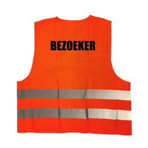 Bezoeker vestje / hesje oranje met reflecterende strepen voor volwassenen