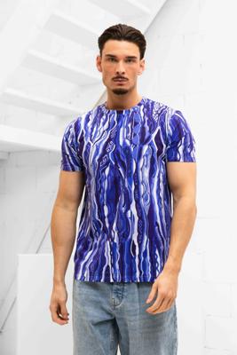 Carlo Colucci C3410-102 T-Shirt Heren Paars/Blauw - Maat L - Kleur: PaarsBlauw | Soccerfanshop