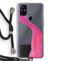 Paarse stroom: OnePlus Nord N10 5G Transparant Hoesje met koord