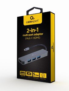 Gembird A-CM-COMBO2-01 laptop dock & poortreplicator USB 3.2 Gen 1 (3.1 Gen 1) Type-C Grijs