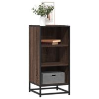 Dressoir 35,5x35x76 cm bewerkt hout en metaal bruin eikenkleur