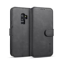 Dg. MING retro olie kant horizontale flip case met houder & kaartsleuven & portemonnee voor Galaxy S9 PLUS (zwart)