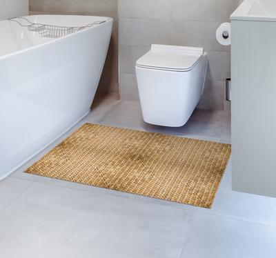 Gevlochten bamboe Badkamer vinyl tapijt