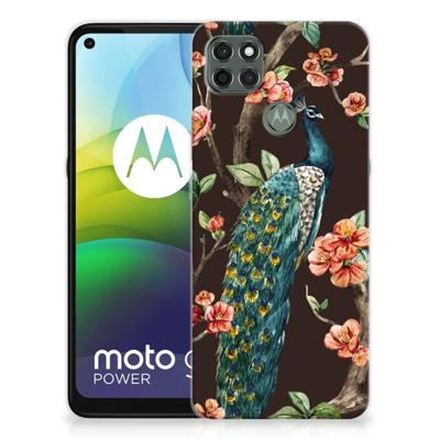 Motorola Moto G9 Power | TPU Hoesje | Pauw met Bloemen