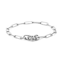 Armband Paperclipschakel zilver 3,8 mm 17 cm