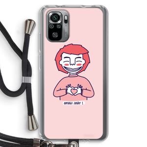 Hartje: Xiaomi Redmi Note 10S Transparant Hoesje met koord
