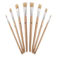 Set van 8x stuks hobby schilder penselen hout/nylon plat