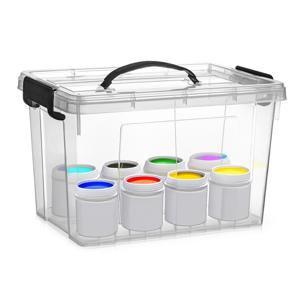 Opslagbox met deksel - transparant grijs - 11 liter - 34 x 24 x 21 cm - kunststof