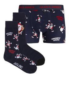 Jack & Jones Junior Jack & Jones Junior Kerst Ondergoed Giftbox Jongens Boxershort + Sokken JACHAPPY