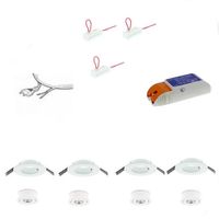 Badkamer LED inbouwspots set 4 aluminium 80mm Warm wit 3000K