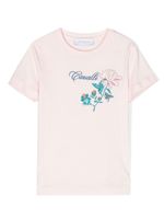 Roberto Cavalli Junior t-shirt en coton à logo brodé - Rose