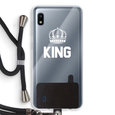 King zwart: Samsung Galaxy A10 Transparant Hoesje met koord