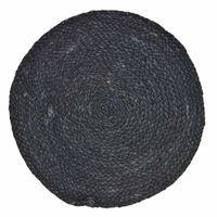 4x Placemats rond zwart rotan 38 cm - thumbnail