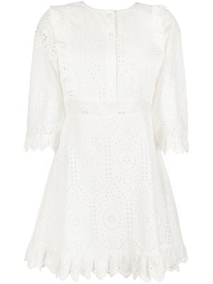 TWINSET robe-chemise à broderie anglaise - Blanc