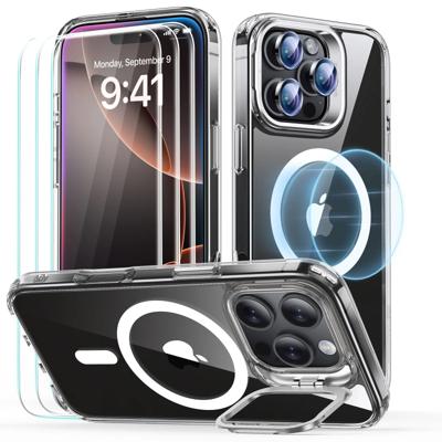 iPhone 16 Pro Classic Hybrid with Stash Stand Protection Bundle - Clear