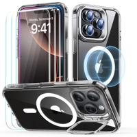 iPhone 16 Pro Classic Hybrid with Stash Stand Protection Bundle - Clear