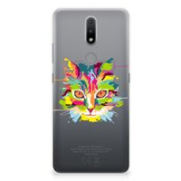 Nokia 2.4 Telefoonhoesje met Naam Cat Color - thumbnail
