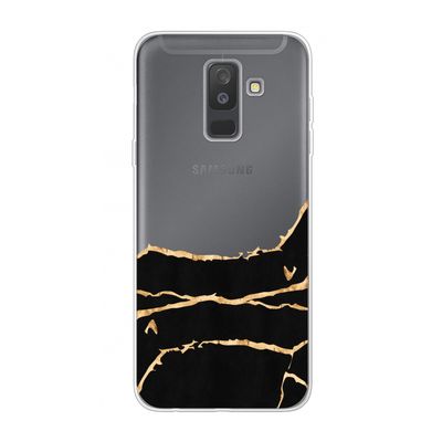 Gouden marmer: Samsung Galaxy A6 Plus (2018) Transparant Hoesje