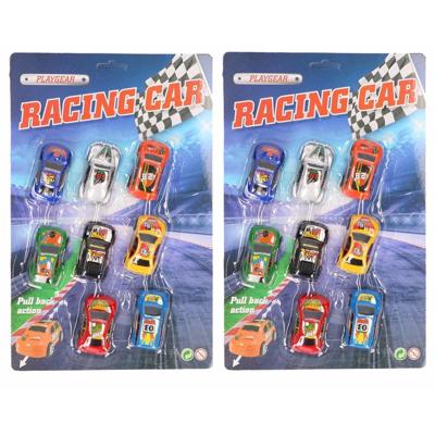 Speelgoed race auto - 16x st - gekleurd - pullback - speel autootjes