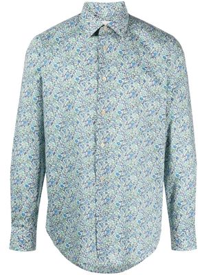 Paul Smith chemise en coton à fleurs - Bleu