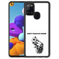 Samsung Galaxy A21s | TPU Hoesje | Gun Don't Touch My Phone Samsung Galaxy A21s | TPU Hoesje | Gun Don't Touch My Phone