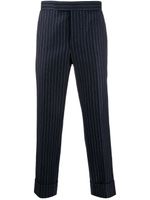 Thom Browne pantalon en flanelle à rayures - Bleu