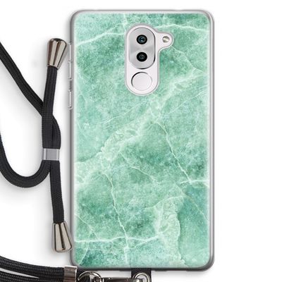Groen marmer: Honor 6X Transparant Hoesje met koord