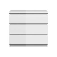 Leen Bakker - Ladekast Naia 3 Lades - Hoogglans - 70,1x76,8x50 Cm - Spaanplaat - Wit - 76.8x70.1x50 Cm