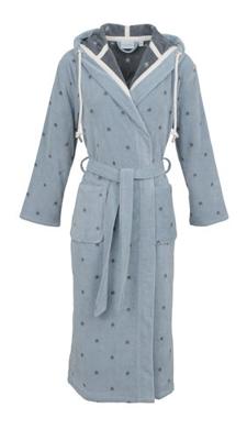 Carl Ross Carl Ross Dames Badjas Velours met Capuchon 623300 Iceblue/Basalt 44/46