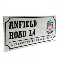 Liverpool Retro Straatbord - Wit (40cm x 18cm) - thumbnail