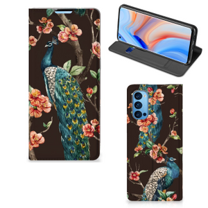 OPPO Reno4 Pro 5G Hoesje maken Pauw met Bloemen