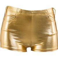 Hotpants in het goud - voor dames - mini broekje - verkleed broekje - carnaval