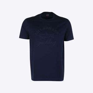 T-shirt Blauw Print