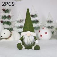2 stuks CX20217 Faceless pop venster ornament kerst decoratie (groen)