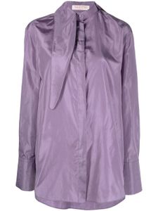 Valentino Garavani chemise en soie à col noué - Violet