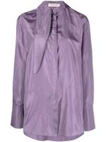 Valentino Garavani chemise en soie à col noué - Violet - thumbnail