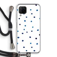 Blauwe stippen: Huawei P40 Lite Transparant Hoesje met koord