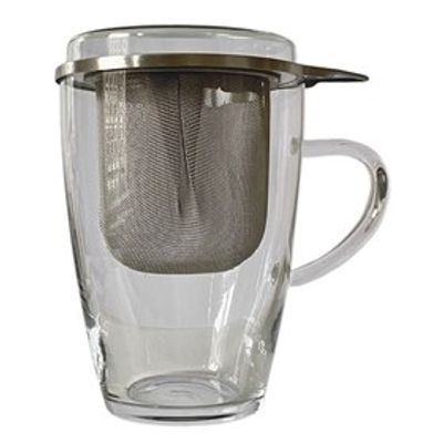 Theeglas met RVS Theefilter