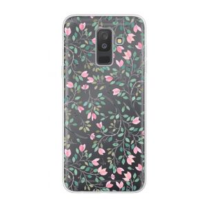 Sierlijke bloemen: Samsung Galaxy A6 Plus (2018) Transparant Hoesje