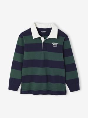 Gestreepte polo voor jongens groen
