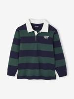 Gestreepte polo voor jongens groen