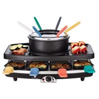 Continental Edison FD12881 Raclette en Fondue 8 People - Black