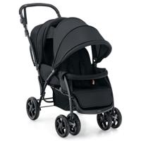 Opvouwbare Dubbele Kinderwagen voor Baby's met Zonnekap 5-Punts Veiligheidsgordel Verstelbare Rugleuning Vergrendelbare Wielen